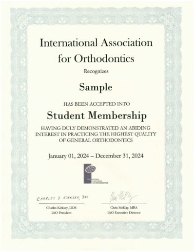 Student Membership Certificate